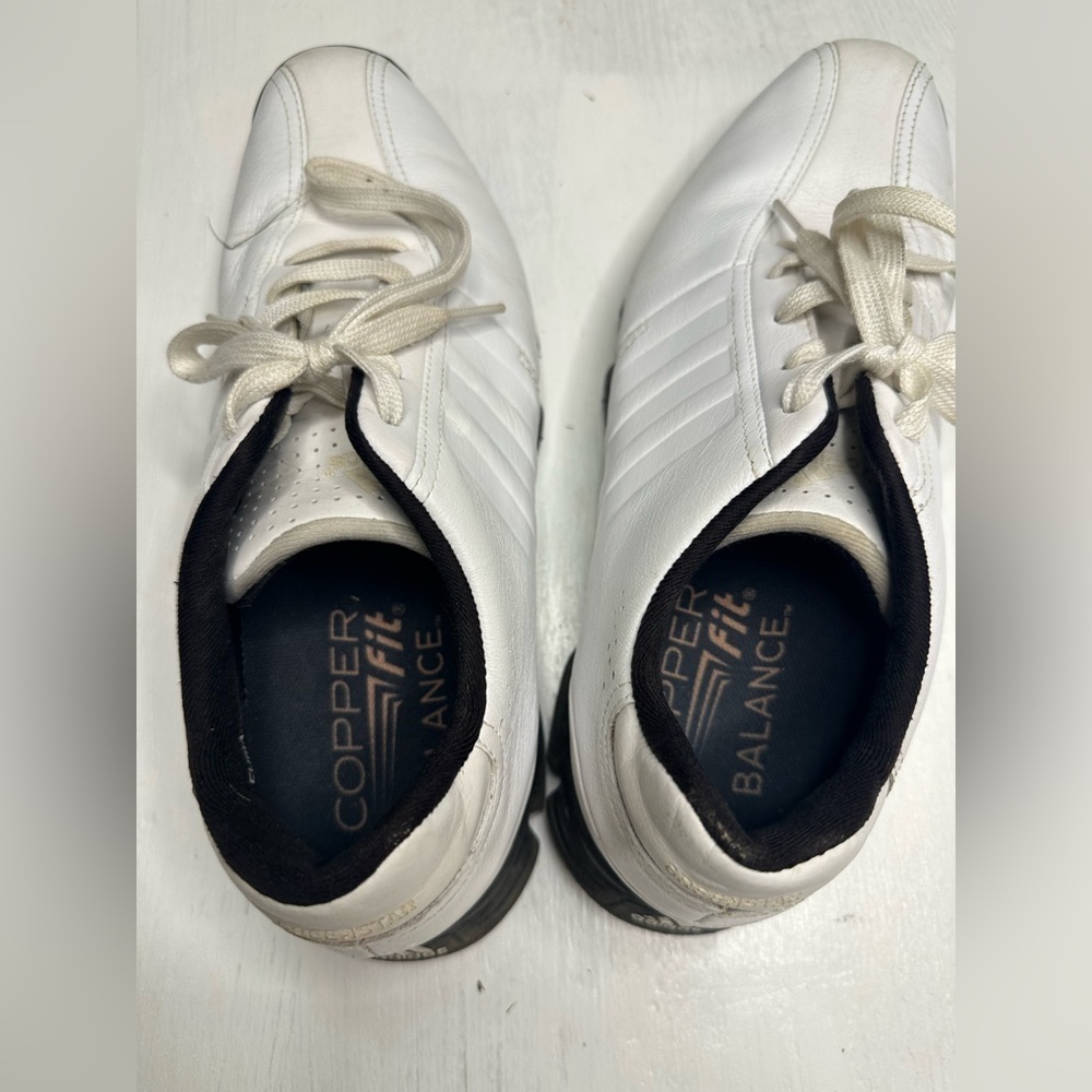 Adidas Greenstar Golf Shoes Men’s 9 – White Leather – Torsion System - Picture 8 of 9